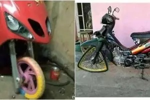 10 Modifikasi roda motor ini absurdnya bikin gagal paham