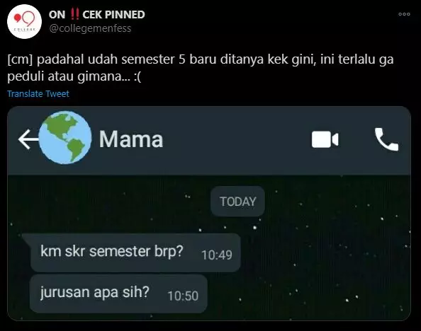 Curhatan mahasiswa © Twitter