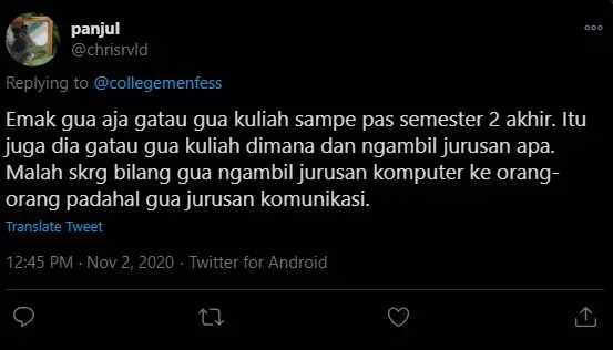 Curhatan mahasiswa © Twitter