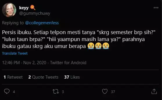 Curhatan mahasiswa © Twitter