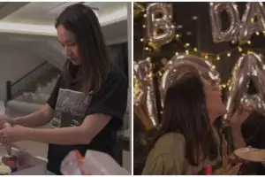 10 Momen haru ultah ke-10 Noah Sinclair, BCL bikin kue sendiri