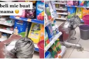 Aksi bocah jadi manusia silver demi beli mi instan, bikin haru