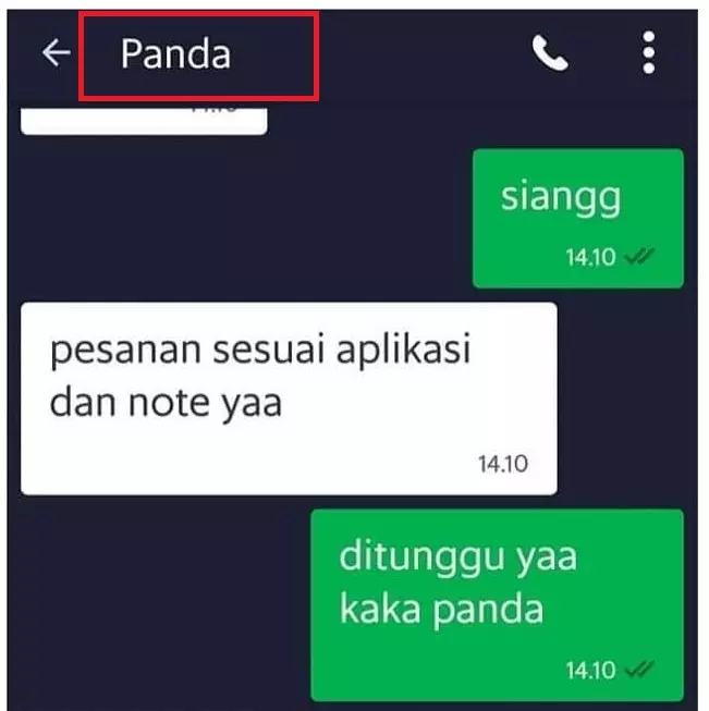 Nama penumpang ojek online © Instagram Nama penumpang ojek online © Instagram