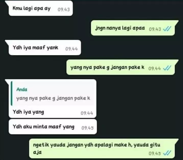 Chat kalau pacar lagi ngambek © berbagai sumber Chat kalau pacar lagi ngambek © berbagai sumber