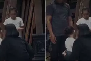 Lama tak pulang, Polwan ini beri kejutan anaknya pakai kostum badut 