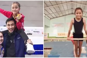 10 Potret Queenesia Sabrina, putri Darius Sinathrya jadi atlet senam