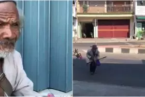 Kisah kakek 85 tahun jalan keliling kota demi cari rezeki, bikin haru