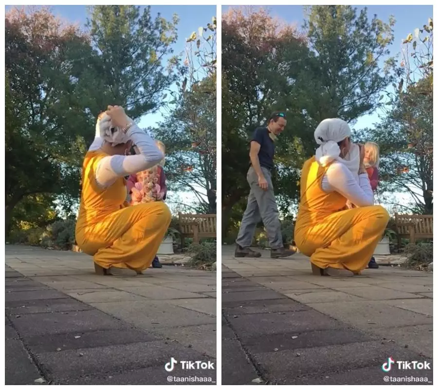 wanita bertemu gadis cilik © TikTok 