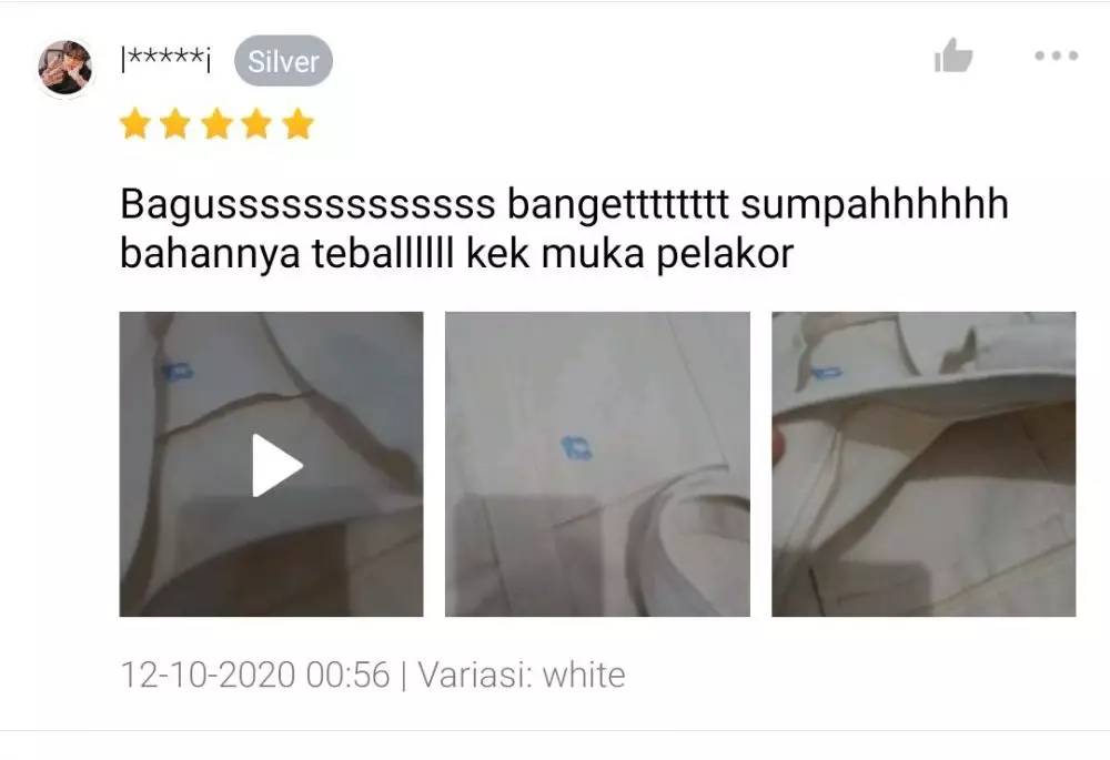 Review bahan produk olshop © Twitter