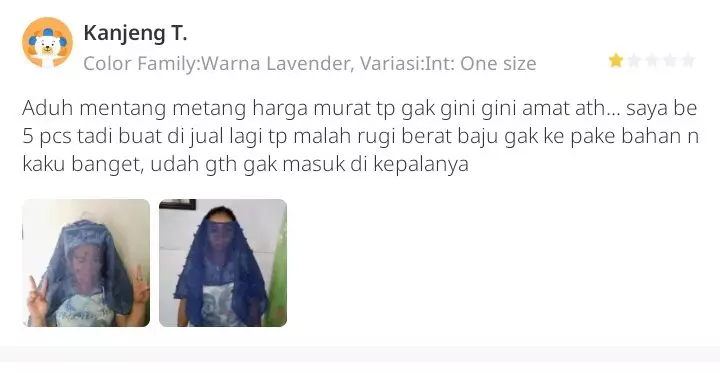 Review bahan produk olshop © Twitter