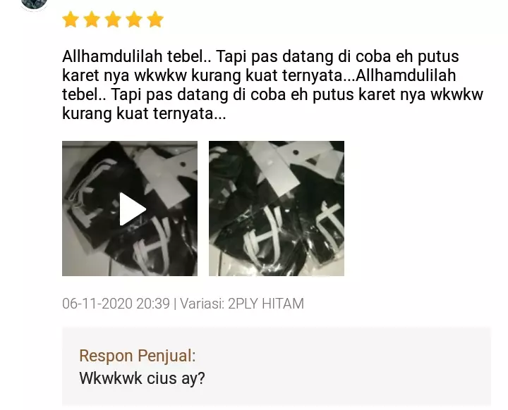 Review bahan produk olshop © Twitter
