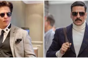 10 Potret kompak Shah Rukh Khan dan Akshay Kumar, bak kakak adik