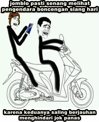 meme pengendara motor pada siang hari Berbagai sumber