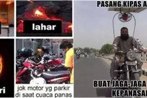 10 Meme realita pengendara motor saat siang hari, bikin tepuk jidat