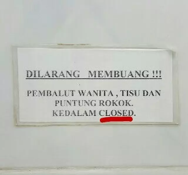 larangan pakai bahasa inggris © Berbagai sumber