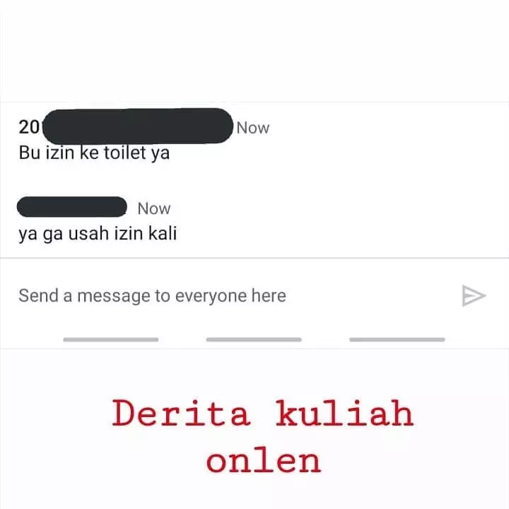 Chat murid pas kelas online berbagai sumber