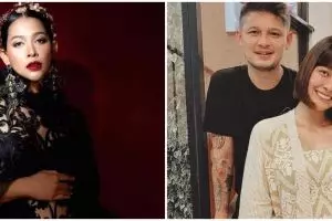 5 Potret maternity shoot Bunga Jelitha berbalut gaun hitam, memukau