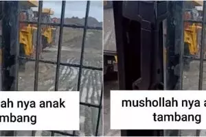 Viral pria salat di atas kendaraan berat karena kerja di pertambangan