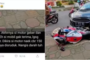 Emosi hingga tabrak pemotor, pengendara mobil harus ganti Rp 600 juta