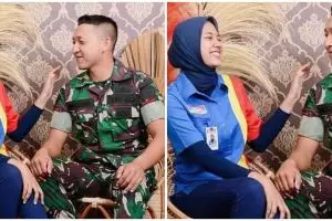 Potret prewedding pasangan beda profesi pakai seragam ini bikin baper