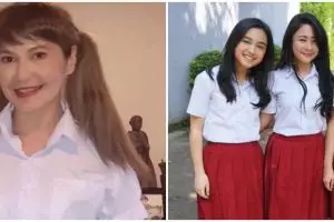 Pesona 8 seleb pakai seragam SD, Nella Kharisma manglingi