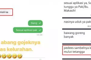 10 Chat order makanan lewat ojek online ini bikin senyum geli
