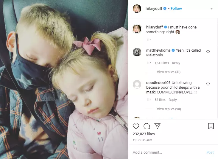 momen Hilary Duff jalani karantina karena Covid-19 Instagram