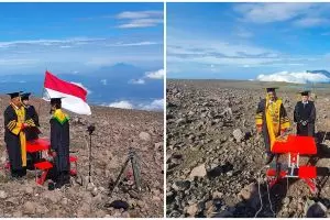 Kampus ini gelar wisuda di Puncak Gunung Marapi, sabet rekor Muri
