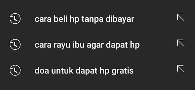 History pencarian YouTube © Twitter