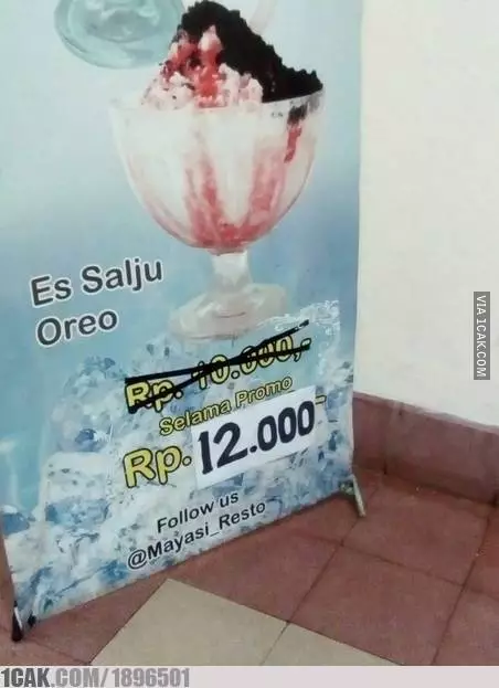 Tulisan harga promosi berbagai sumber