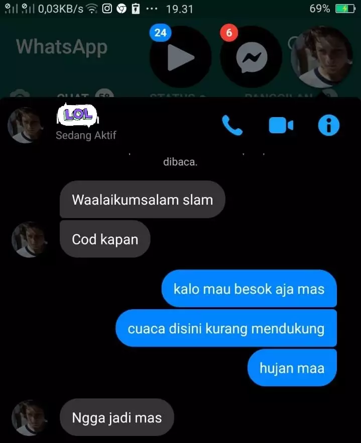 Chat typo dari penjual berbagai sumber Chat typo dari penjual berbagai sumber
