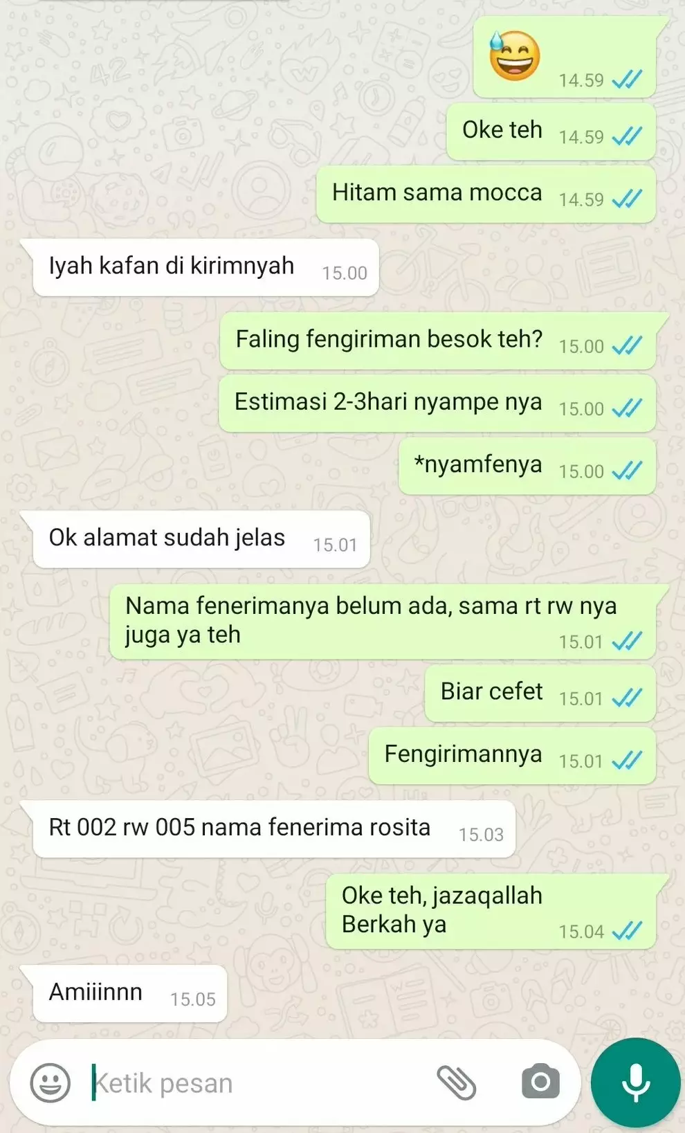 Chat typo dari penjual berbagai sumber Chat typo dari penjual berbagai sumber