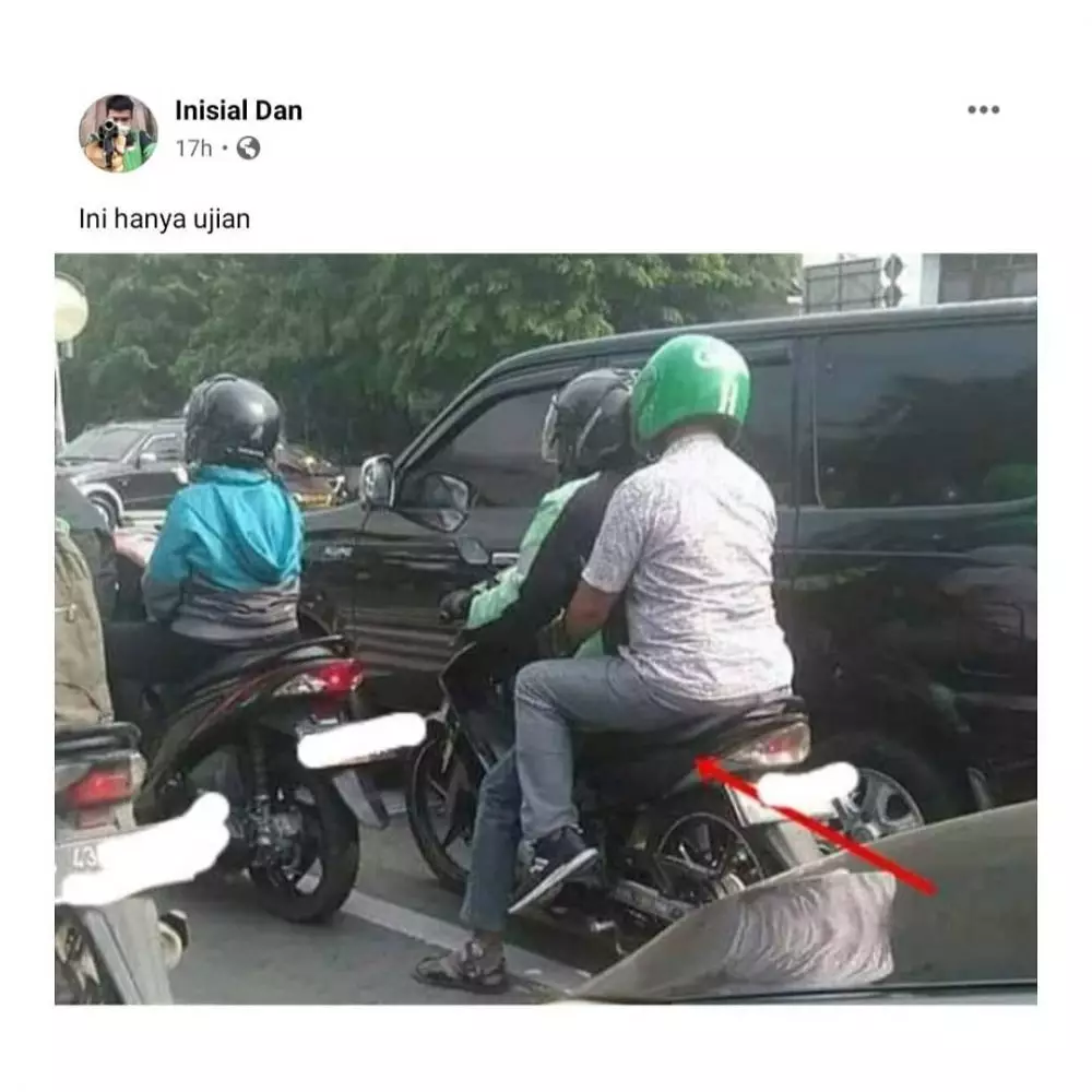 Posisi duduk penumpang ojol © Instagram