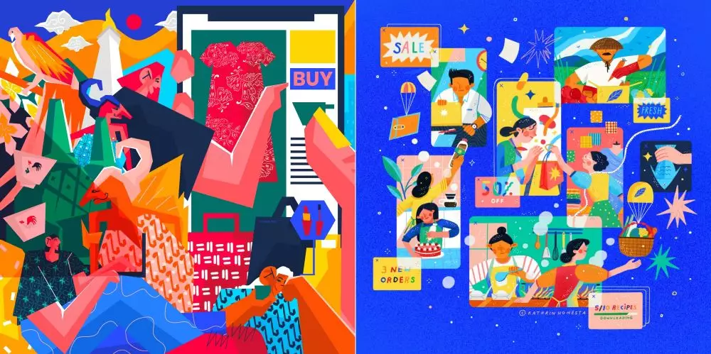 Gaya hidup digital di mata ilustrator © 2020 brilio.net