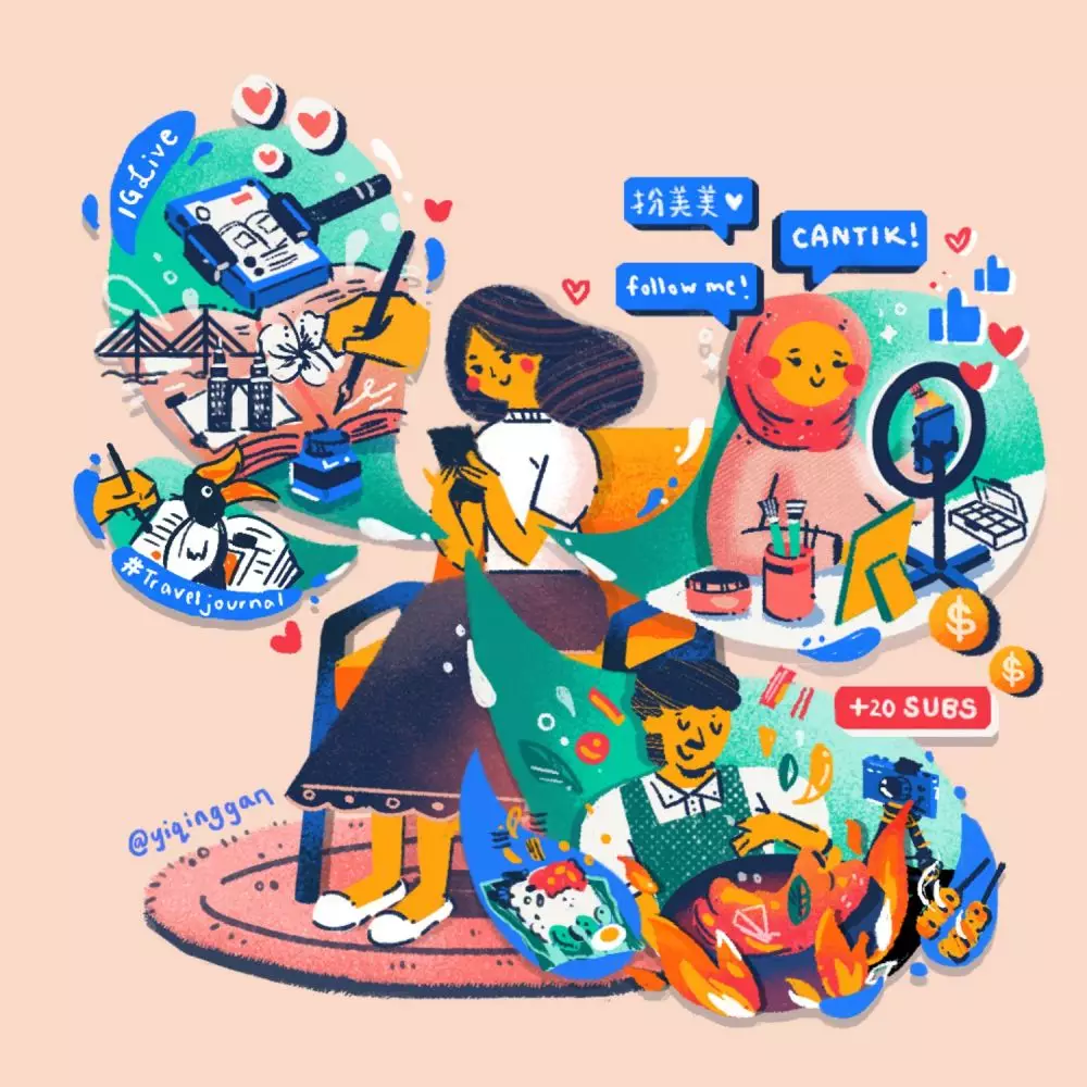 Gaya hidup digital di mata ilustrator © 2020 brilio.net