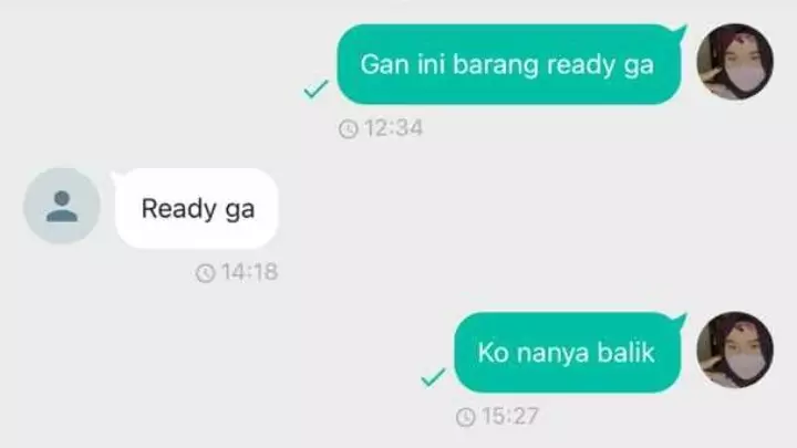 Balasan chat penjual olshop © Twitter