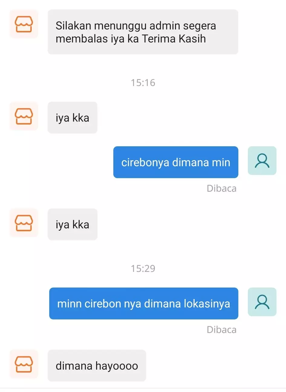 Balasan chat penjual olshop © Twitter