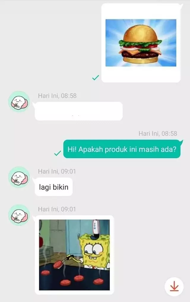 Balasan chat penjual olshop © Twitter
