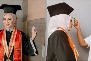 10 Momen wisuda online Kesha Ratuliu, ditemani tunangannya
