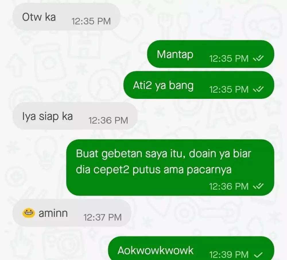 Chat curhat colongan ojek online © Instagram