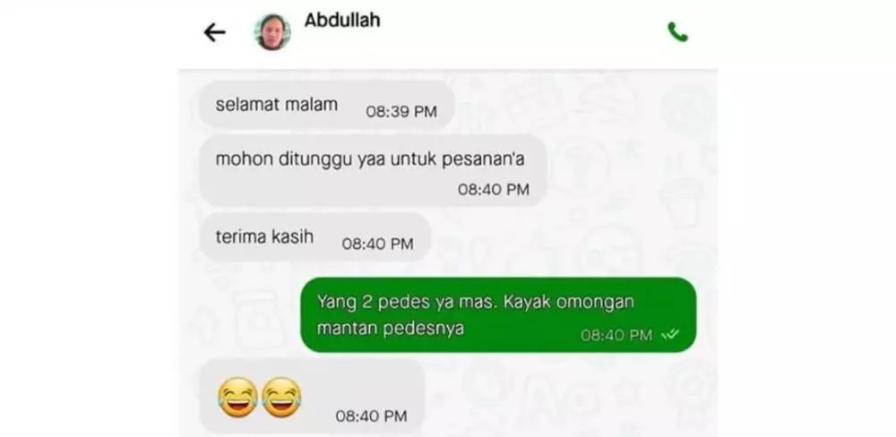 Chat curhat colongan ojek online © Instagram