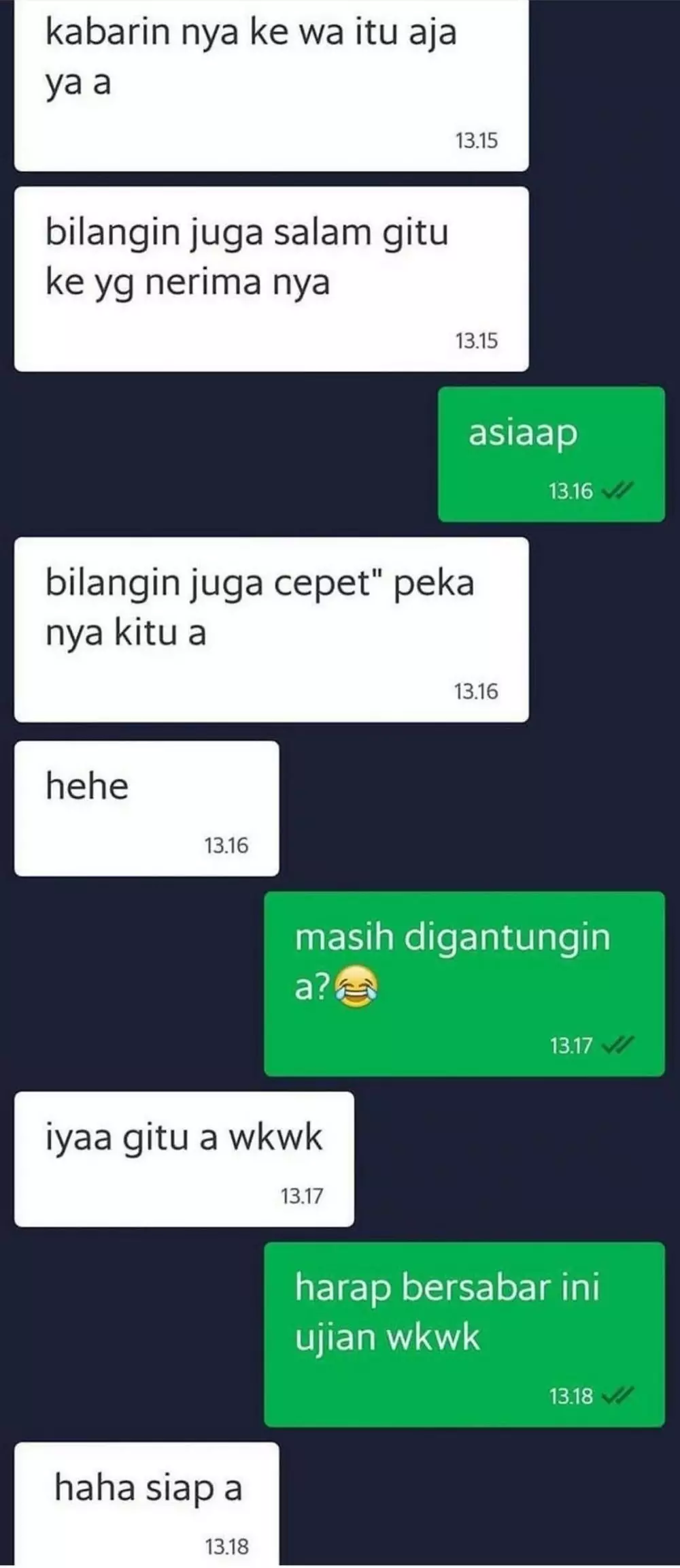 Chat curhat colongan ojek online © Instagram
