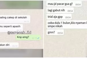 10 Chat lucu cara cowok nembak gebetan ini nggak romantis sama sekali