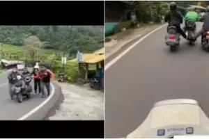 Kisah pengendara Vespa bantu bapak-bapak yang motornya mogok, salut
