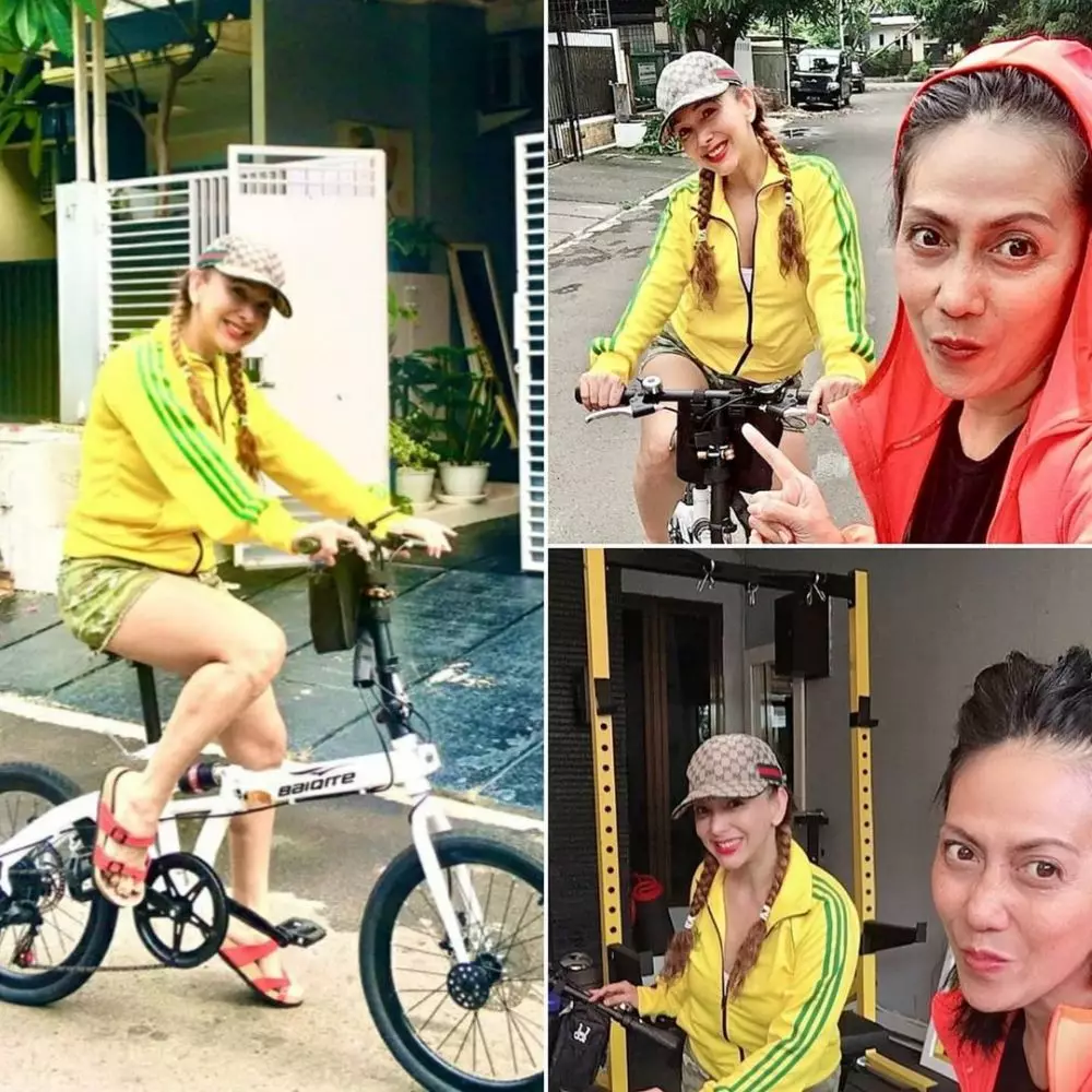 Gaya seleb 90-an bersepeda © Instagram