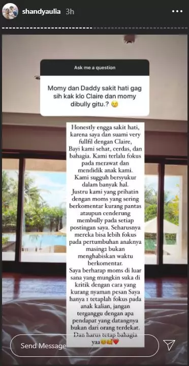 jawaban bijak Shandy Aulia soal Claire © 2020 Instagram