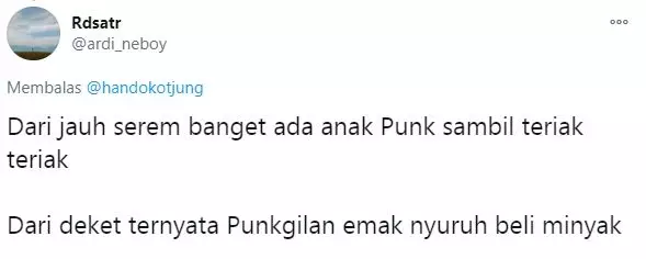 Cuitan salah lihat anak punk © 2020 Twitter