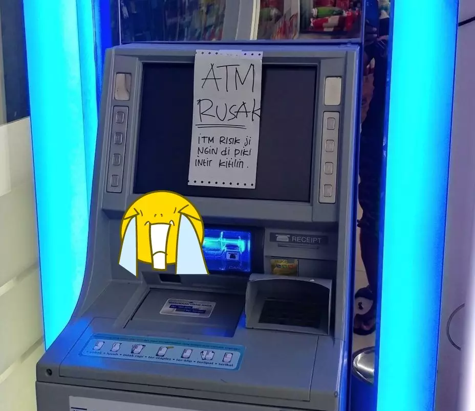tulisan atm rusak lucu © Berbagai Sumber