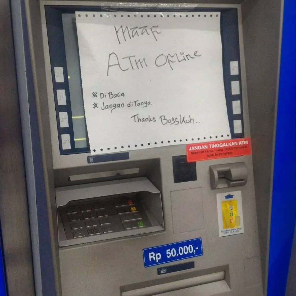 tulisan atm rusak lucu © Berbagai Sumber