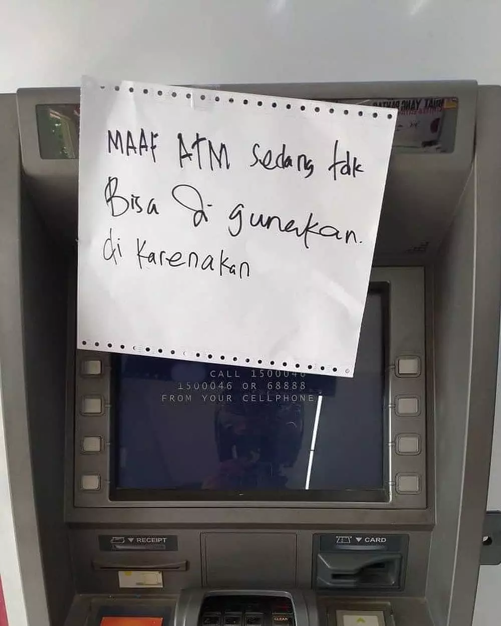 tulisan atm rusak lucu © Berbagai Sumber